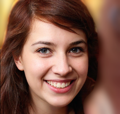 A real person's face