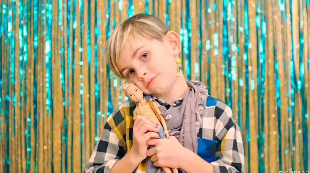 Mattel's Creatable World gender-inclusive doll, which can be styled with different hair and clothing.