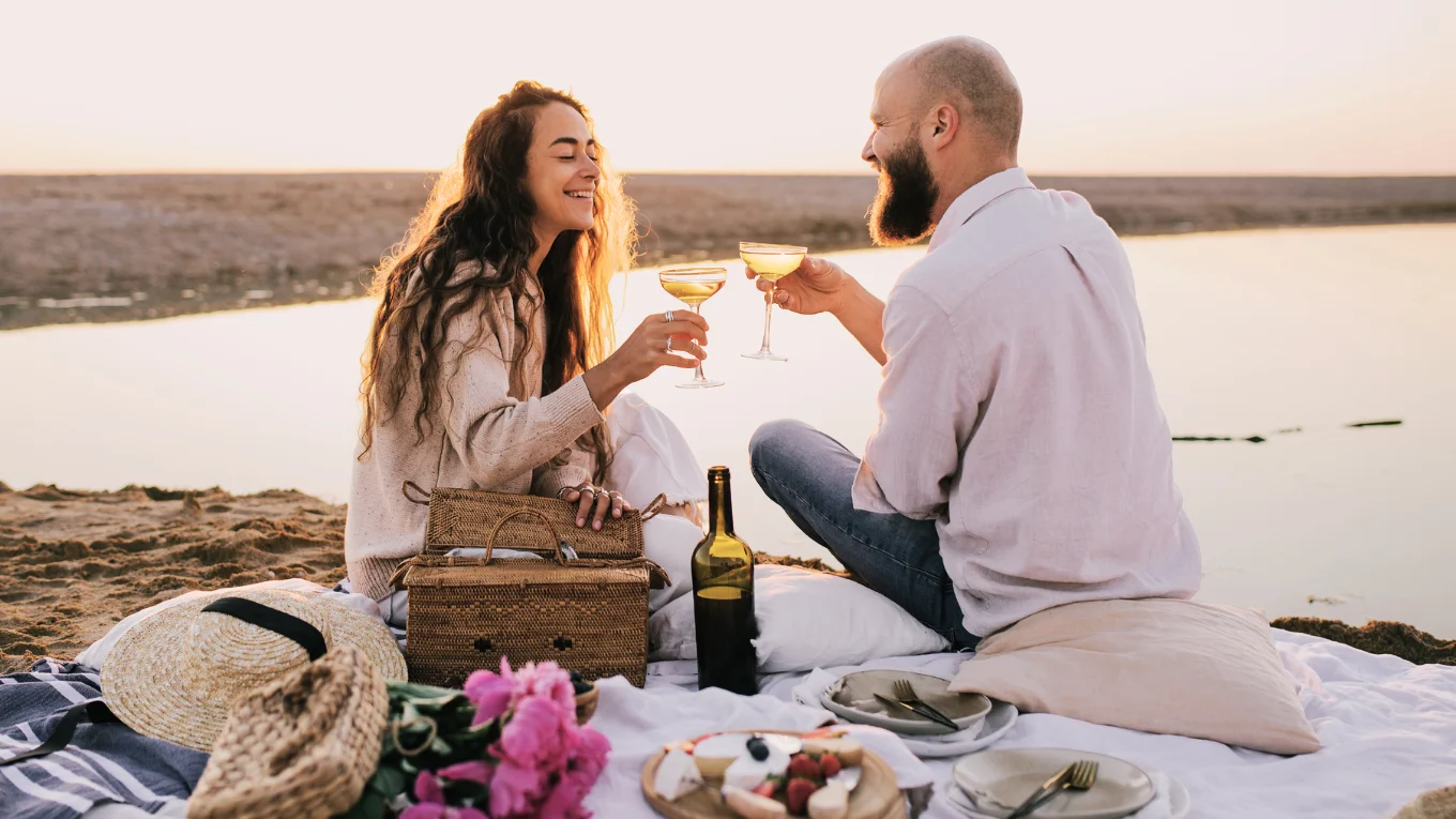 A married couple enjoying a date night together.
