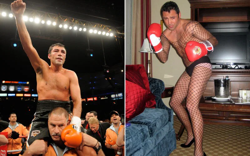 Boxer Oscar De La Hoya, cited as a well-known example of a heterosexual man who came out as a transvestite.