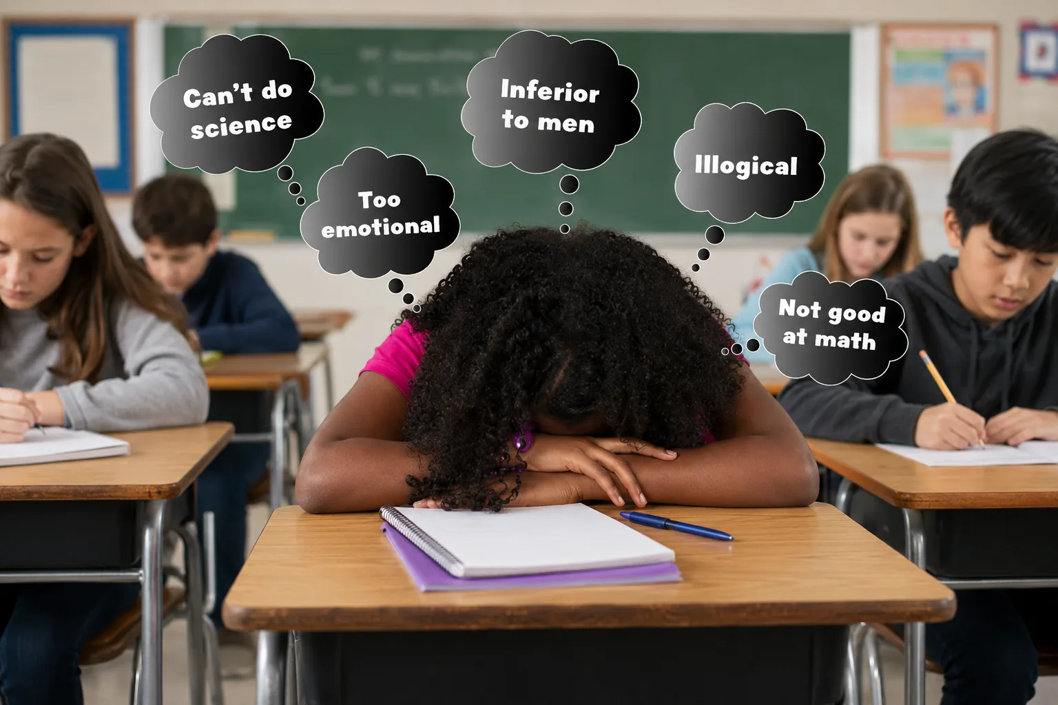 A diagram showing how awareness of a negative stereotype creates anxiety that undermines performance.
