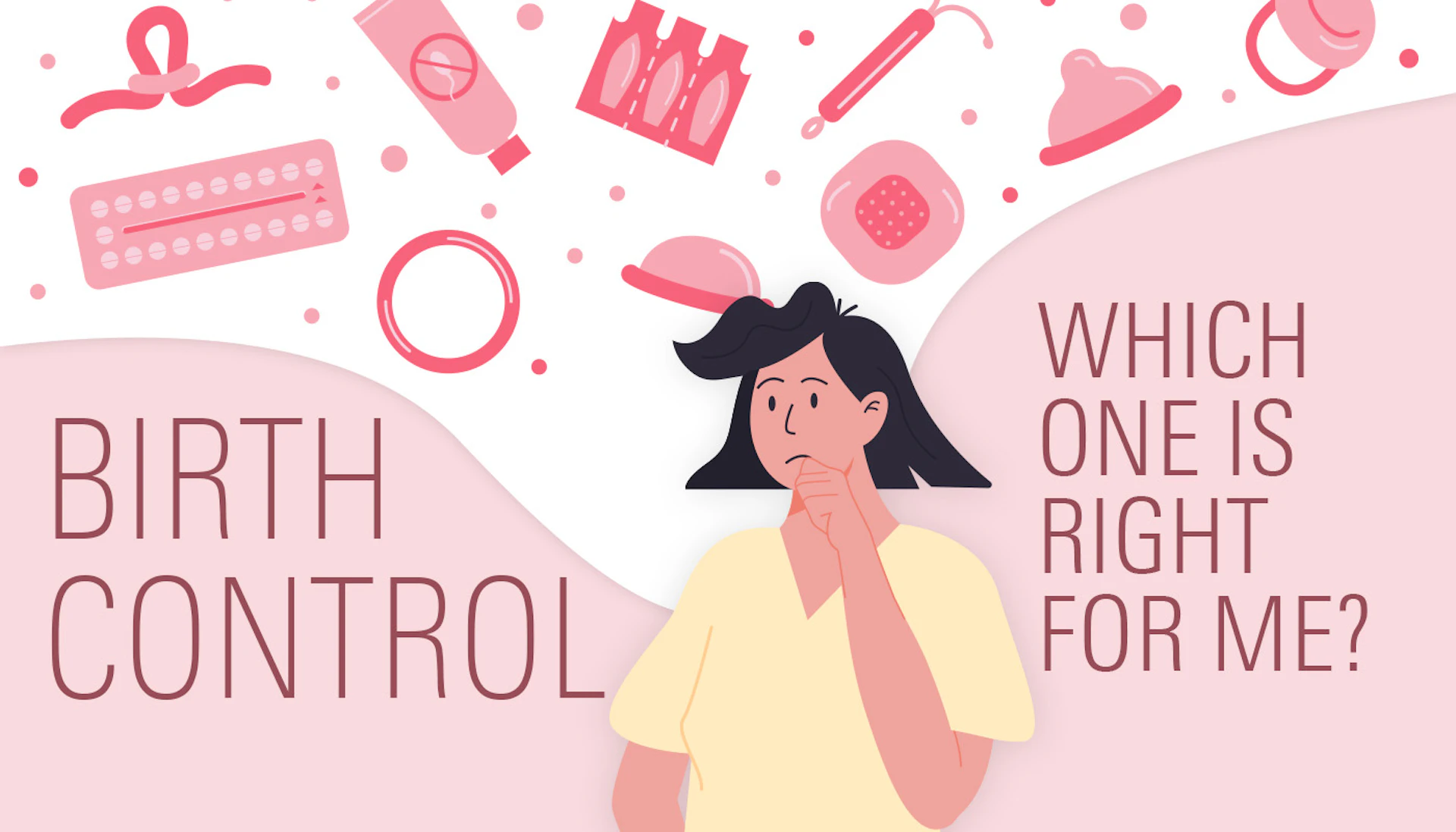 An array of different contraceptive methods to choose from — take the quiz to find the right one.