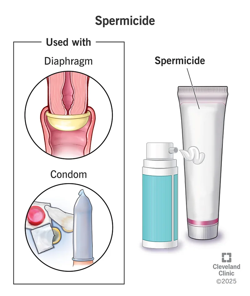Contraceptive spermicide products with an applicator.